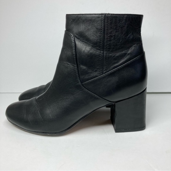 Via Spiga Black Leather Upper Ankle Boots Heeled 2.5" Size 8.5 Zip Closure - Picture 7 of 16